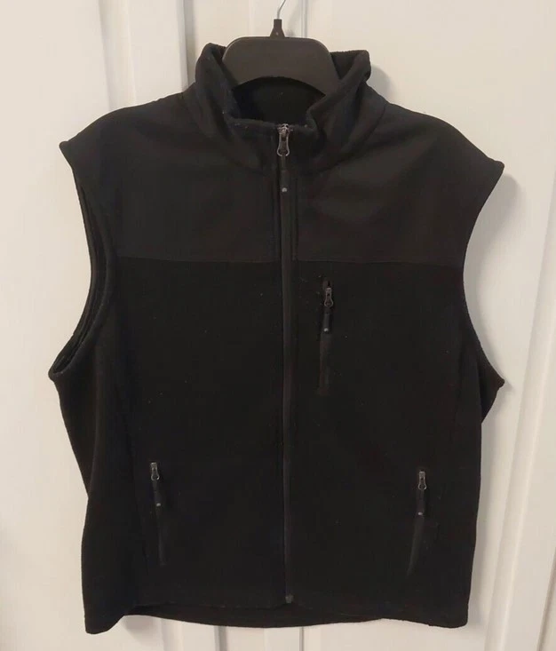 Solaris Vest Mens Large Fleece Full Zip Pockets Outdoors Hiking Logo stretch Tec - Image 3 of 4