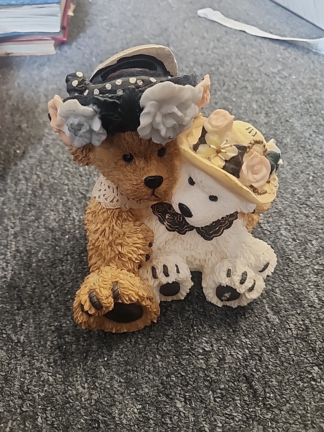 Large Teddy Bear Figurine Statue by Young's Cottage Chic Nursery Decor ~10.5” T