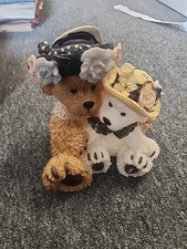 Large Teddy Bear Figurine Statue by Young's Cottage Chic Nursery Decor ~10.5” T