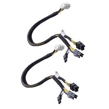 2PCS Power Adapter Splitter Cable Fit For Dell PowerEdge T620 T630 T640 GPU