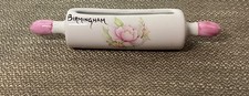 Vintage Ceramic Rolling Pin Recipe Card Holder/Succulent Planter Floral Design