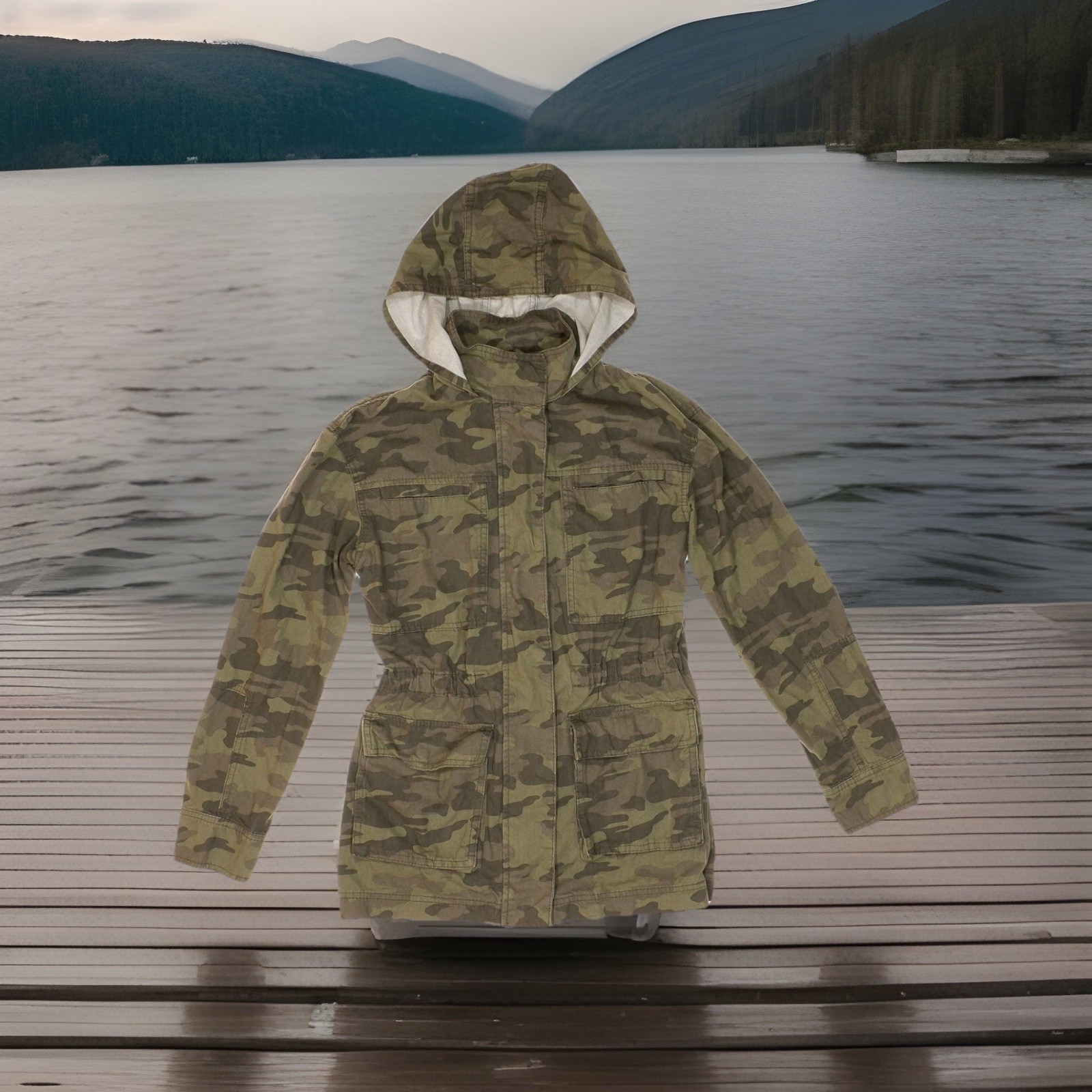Universal Thread Jacket XS Hooded Camouflage Pock… - image 1