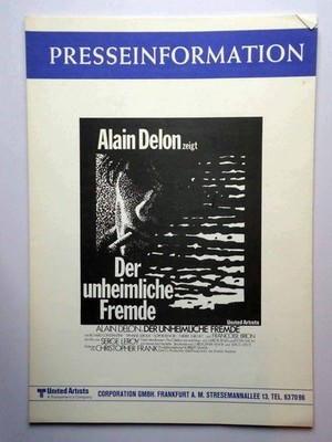 Der unheimliche Fremde Alain Delon Francoise Brion - Presseheft + 3 Pressefotos