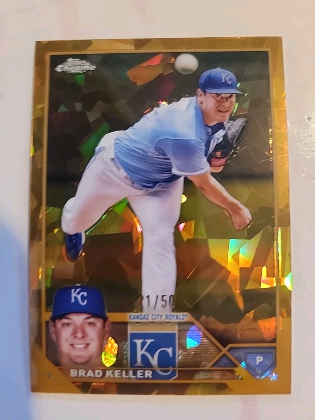2023 Topps Chrome Sapphire Gold Refractor ~Brad Keller~  #189 Royals  21/50 🔥