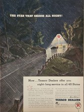 1941 Sky Chief Texaco Company Vintage Ad 14 x 10 The Star That Shines all Night