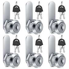 6pcs Cam Lock Same Key 1 Key Opens All Locks , File Cabinet Cylinder Cam Lock,