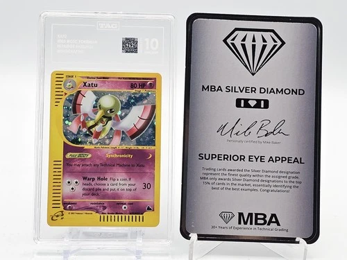 XATU 2003 POKEMON SKYRIDGE H32/H32 HOLO TAG 10 MBA SILVER DIAMOND Q7285