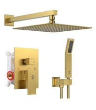 Sun Rise 12 Inch Ceiling Mount Gold Shower System- NEW
