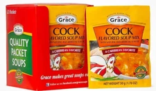 Grace Cock Flavored Soup Mix – Spicy Jamaican Seasoning -50g Packets –Case of 12