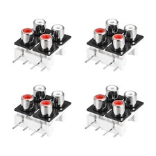 AV Concentric Outlet 4 RCA Female Jack 6-Pin Connector Socket Panel Mount 4pcs