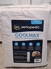 NEW Serta Sertapedic CoolMax 4-piece Double Size White Sheet Set. 300 Thread CT.