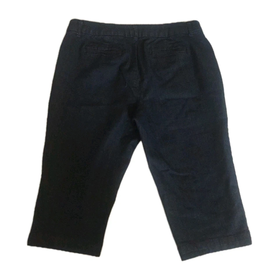 Pantalones cortos chinos largos St John's Bay lavado oscuro 16,5 entrepierna para mujer talla 14 pequeños Foto 3 de 4