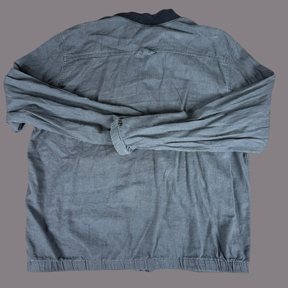 RVCA Jacket Men’s Large Gray linen BOMBER JACKET Summer Lightweight - Image 3 of 4