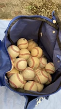  30 game balls - with Diamond Baseball Coach's Zippered  Ball Bag-Royal Blue