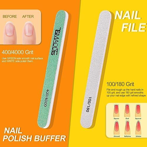 Nail File and Buffer, Manicure and Pedicure Tool Kit with Nail Files Orange - Picture 3 of 7