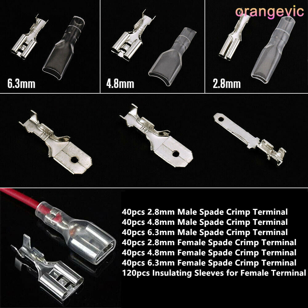360pcs Car Electrical Wire Terminals Insulated Crimp Connectors Spade