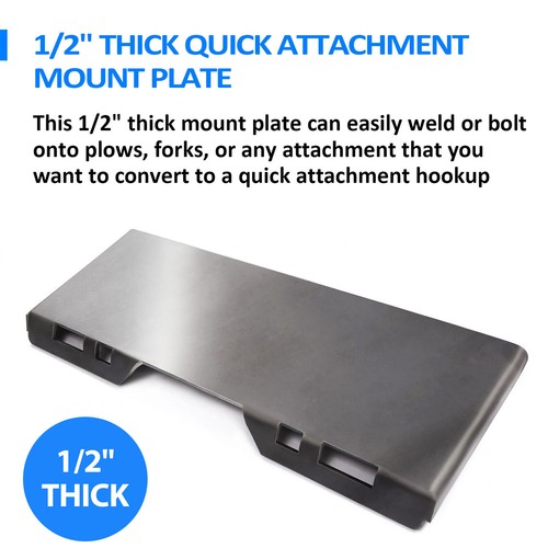 1/4" 5/16" 3/8" 1/2"Skid Steer Mount Plate Adapter Loader Quick Tach Attachment - Picture 22 of 25
