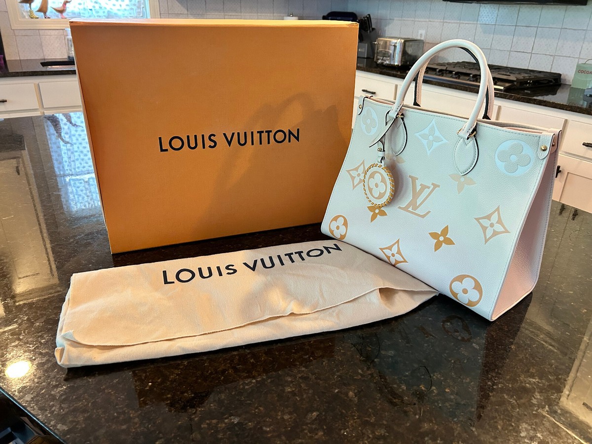 Louis Vuitton Cream Saffron Giant Monogram Empreinte Onthego MM | eBay
