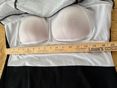 Catalina Suddenly Slim Einteiler Badeanzug Kleid Damen 2X weiß schwarz gepunktet - Bild 12 von 13