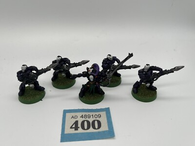 Warhammer 40k: Eldar: Aeldari: Metall Dark Reapers mit Exarch x5 OOP bemalt