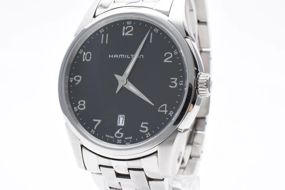 Reloj para hombre [N COMO NUEVO/Caja] Hamilton Jazzmaster Thinline H385111 negro Qz JAPÓN Foto 4 de 4