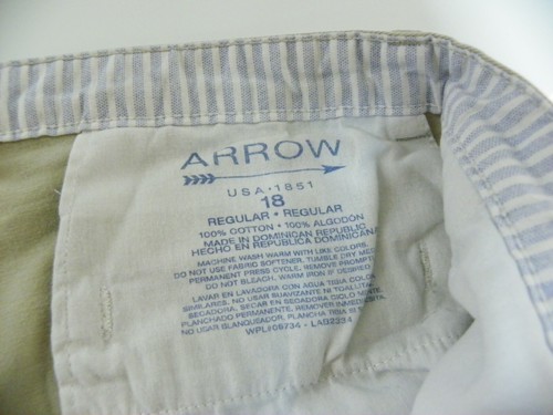 ARROW PLEATED FRONT BOYS' KHAKI PANTS SIZE 18 REGULAR LENGTH 29 INCH - Picture 4 of 8