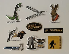 Leatherman Decal Bumper Sticker Lot Of 9 BIGFOOT SASQUATCH ROBOT DINOSAUR TOOL