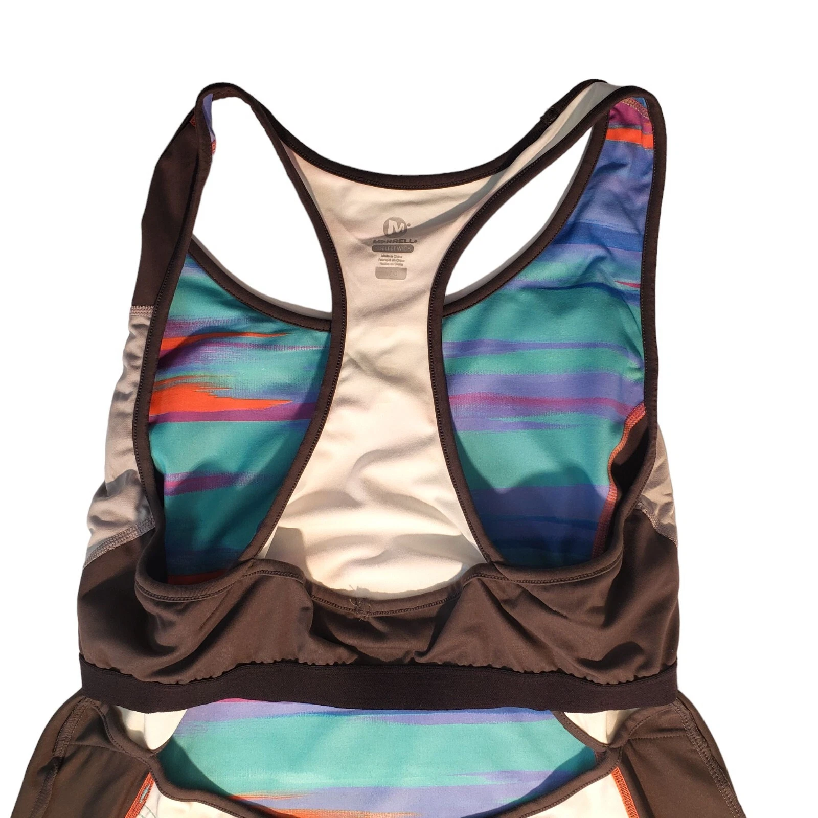 merrell select wick racer back active workout built in bra tank-top