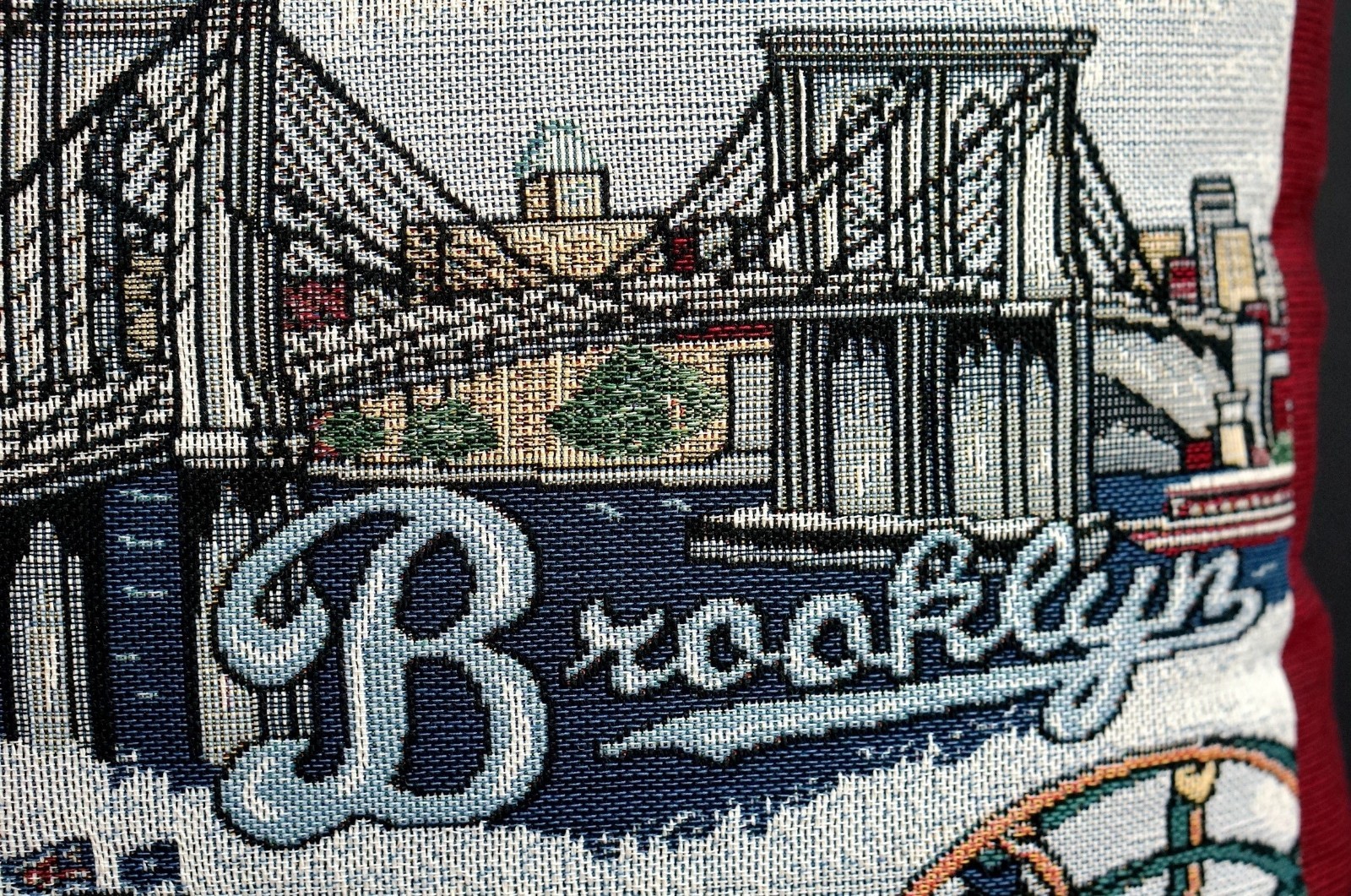 Brooklyn Landmark Pillow - ORIGINAL DESIGN Bridge Coney Island Prospect Park NEW - Picture 10 of 12