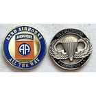 82nd Airborne Division / U.S. Army Challenge Coin W Jump Wings Badge