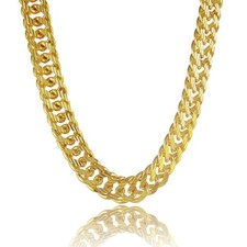 Men's 14k Gold-Tone Hip-Hop Cuban Curb Chain Necklace 8mm 20'' with Diamond Cuts
