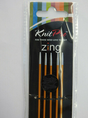 *ZING Nadelspiel* KnitPro Aluminium, Länge 20cm, Set = 5 Nadeln, von 2,0 - 6,0mm