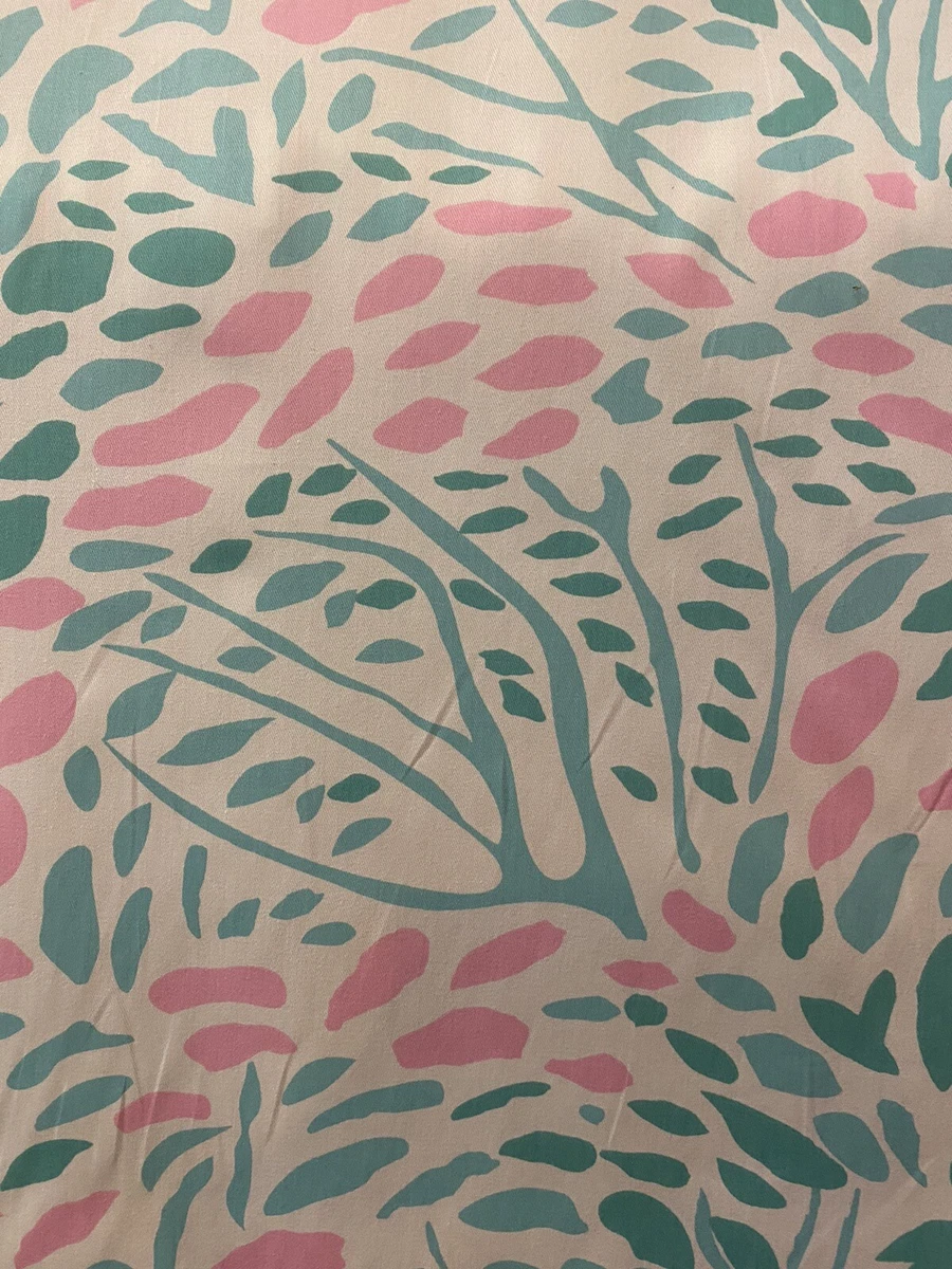 Annie Selke Home Fabrics Aqua and Pink Vine Drapery/Light Upholstery | eBay