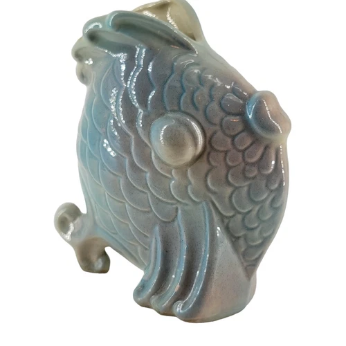 Vintage Ceramic Fish Planter Light Blue Pink 5" Home Garden Office Decor