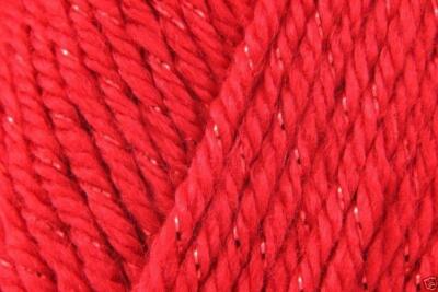 Caron Simply Soft Party Acryl DK Strickgarn 85g - 015 Reiches Rot Glitzer