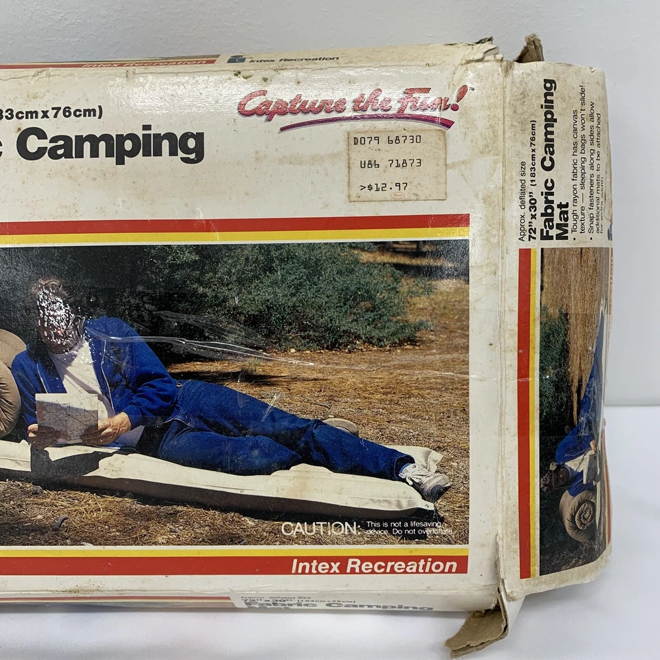 VTG Intex Fabric Camping Mat 72" x30" 1984 Pink 80s Retro Durable - Image 3 of 4