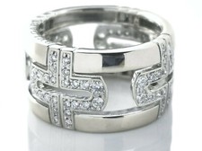 Anello Bulgari Bvlgari Parentesi con diamanti e oro bianco 18 carati, misura 52 (L1/2)