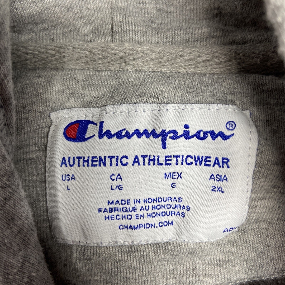 Champion Men's L Classic Authentic Athletic-wear Pullover Hoodie Heather  Gray