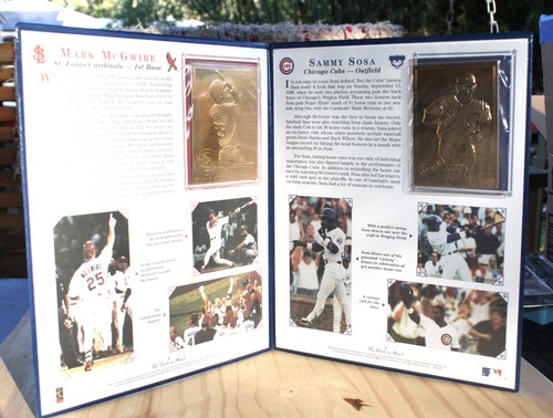 1998 M. McGWIRE & S. SOSA Gold Plated cards in Danbury Mint HOME RUN Memorial - Picture 2 of 4