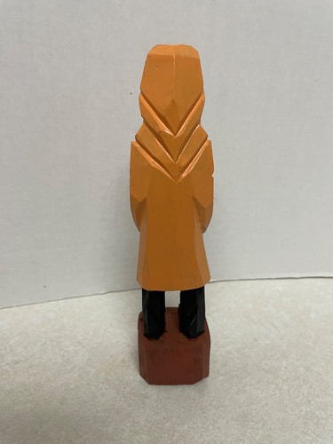 2 figuras de madera pintadas talladas a mano de arte popular náutico de colección marinero pescador - Imagen 4 de 11