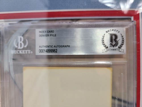 DENVER PYLE SIGNED INDEX CARD AUTOGRAPH BECKETT AUTHENTICATED UNCLE JESSE Framed - Picture 3 of 4