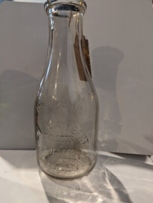C.F. Lambert and Sons Golden Guernsey Milk Bottle One Quart Vintage