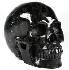 Huge 5.0" Russian Astrophylite Carved Crystal Skull, Realistic, Crystal Healing