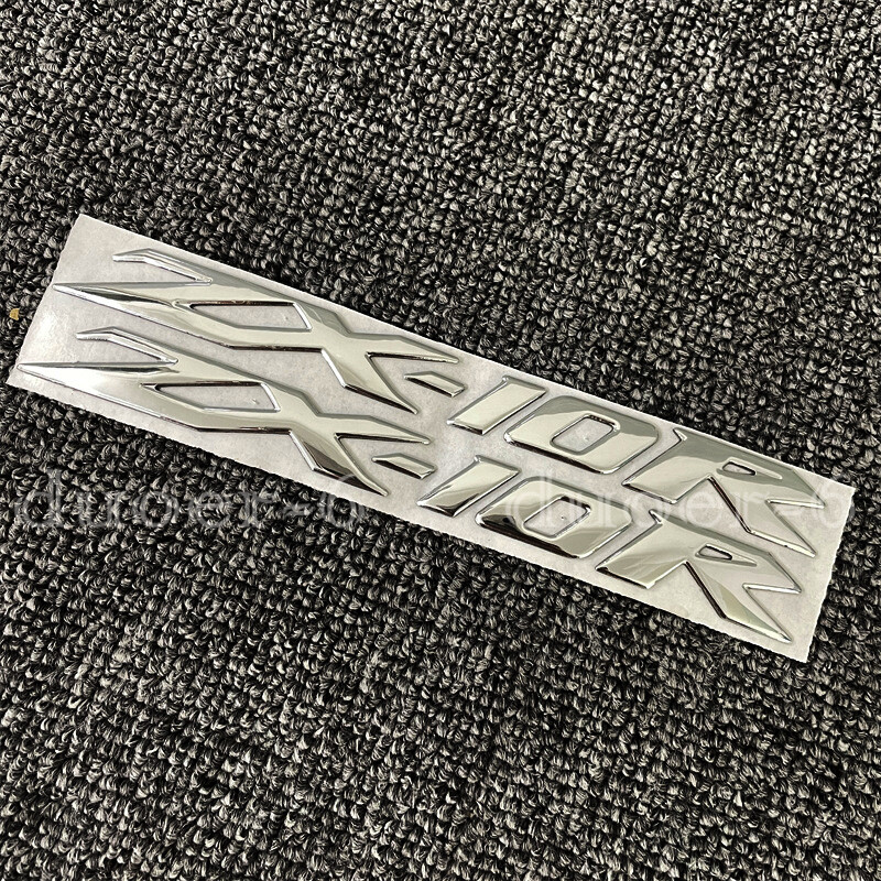 Silver 3D Motorcycle Fuel Tank Badge Emblem Decal – Fits ZX-10R