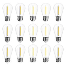 Jslinter S14 LED Bulbs, 15-Pack, 1W Energy-Efficient Outdoor String Lights, 2...