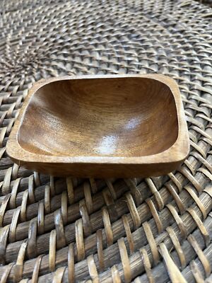Small Rectangular Wooden Bowl