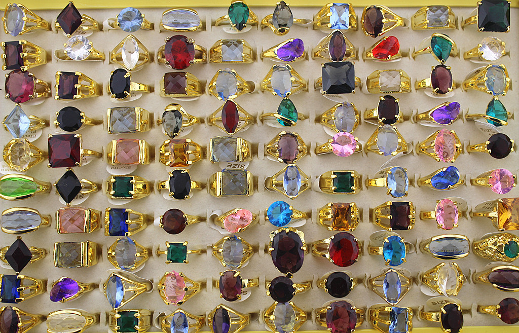 Costume Jewellery Mixed Lots 60pcs Colorful Imitation Zircon Lady's