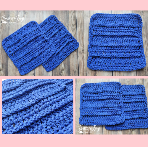 Crochet slip stitch textured dishcloth washcloth PATTERN ONLY - Picture 2 of 4