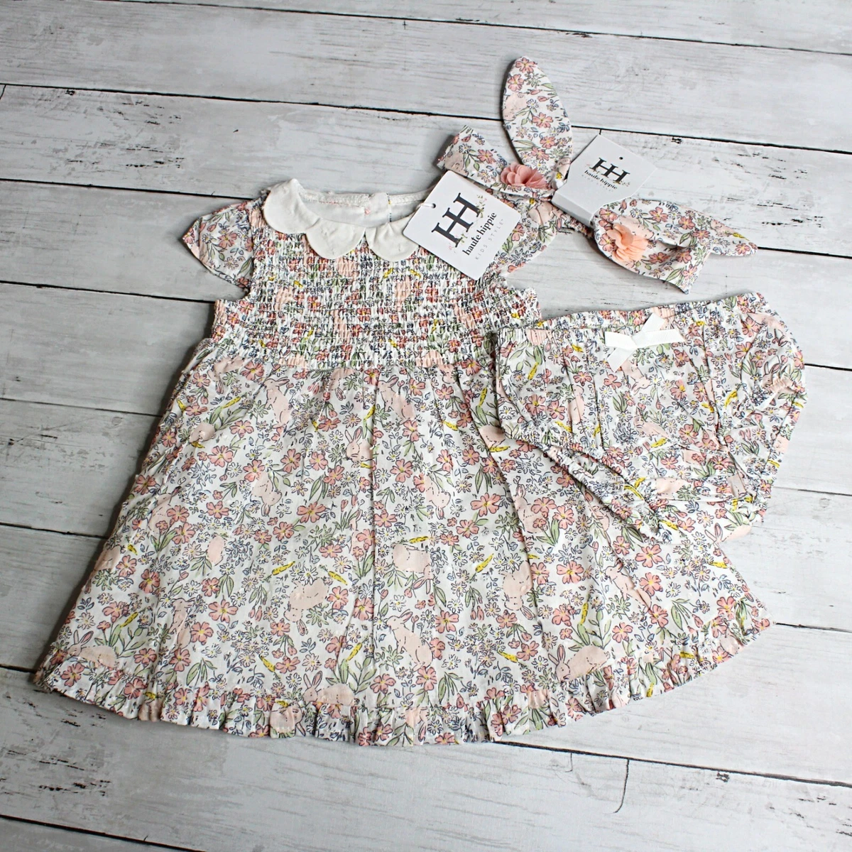 Baby Girl LV dress ( top + Skirt + headband ) Size : 6month to 7