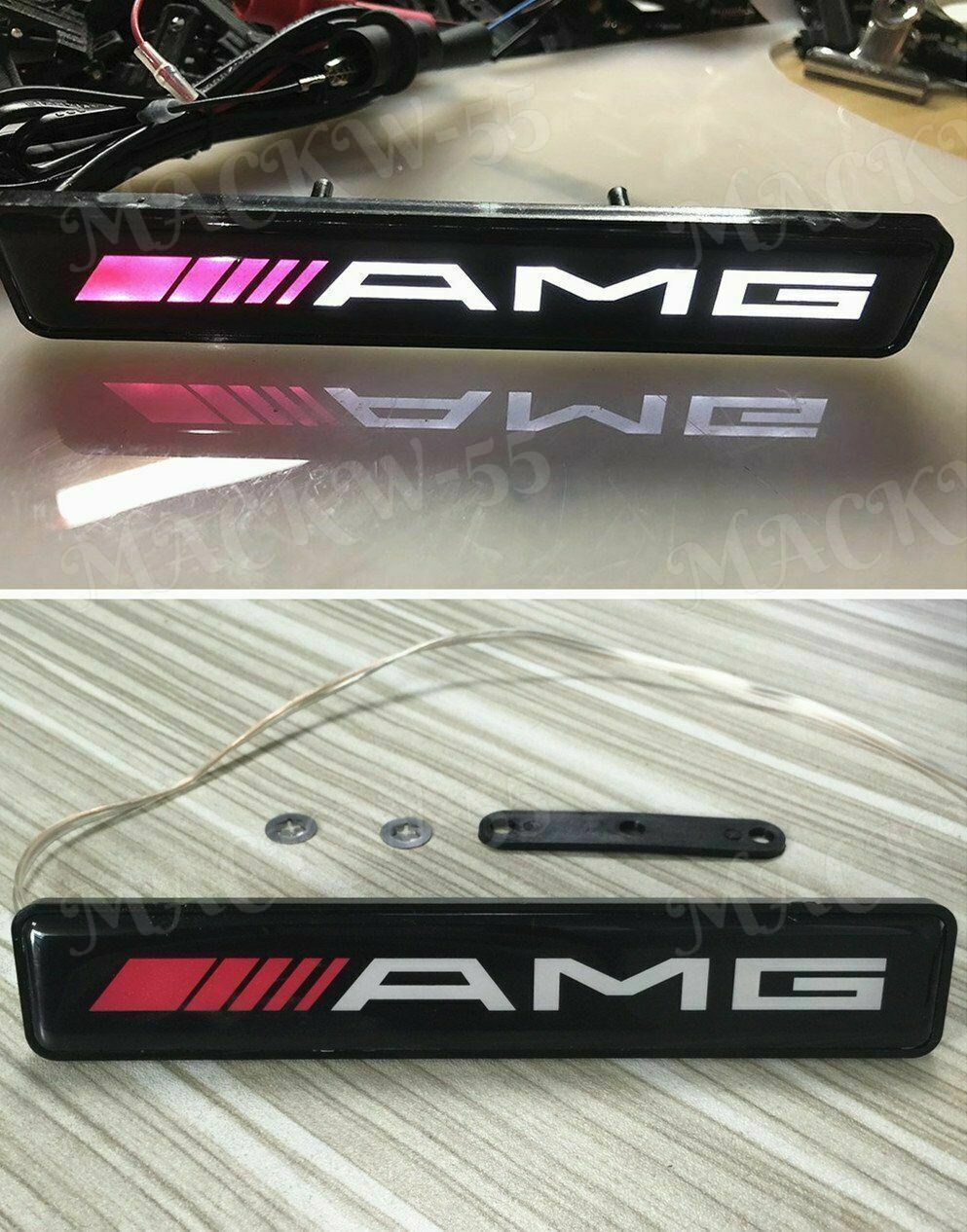 X1 AMG LED Light Front Grille Badge Illuminated Decal Emblem for Mercedes Benz